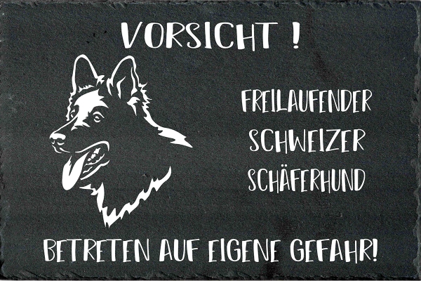 Schieferplatte Schweizer Schäferhund