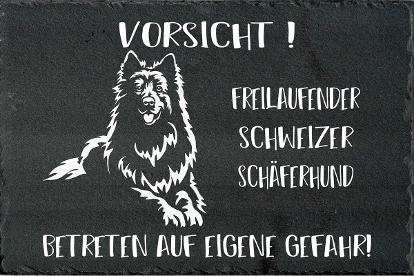 Schieferplatte Schweizer Schäferhund