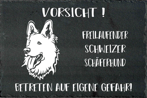 Schieferplatte Schweizer Schäferhund