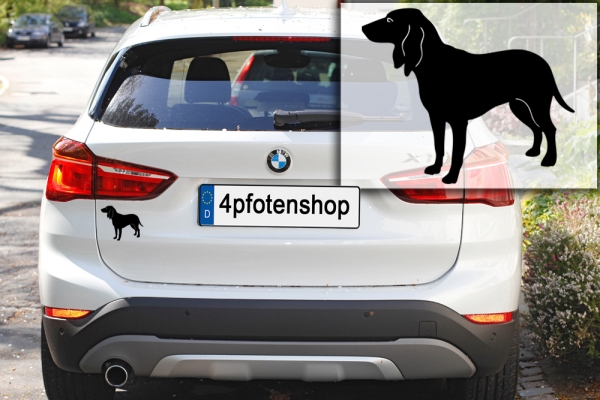 Autoaufkleber Schwyzer Laufhund stehend Silhouette