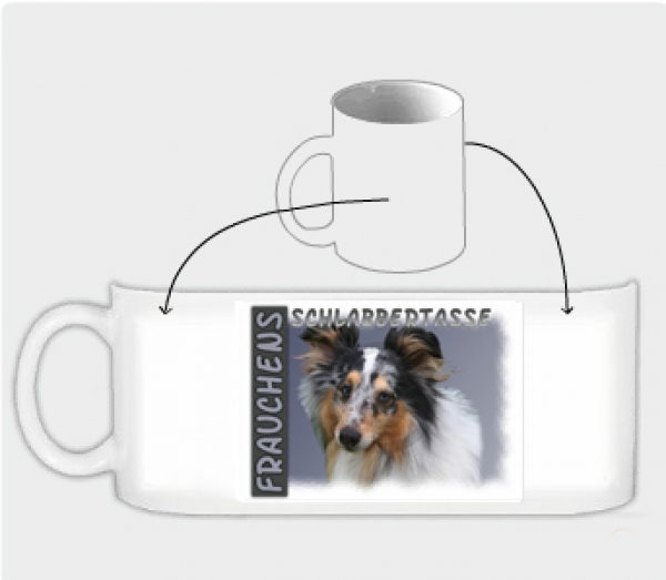 Fototasse Sheltie (Shetland Sheepdog) Herrchen/Frauchen