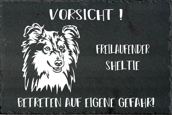 Schieferplatte Sheltie