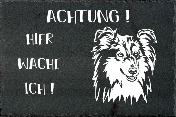 Schieferplatte Sheltie