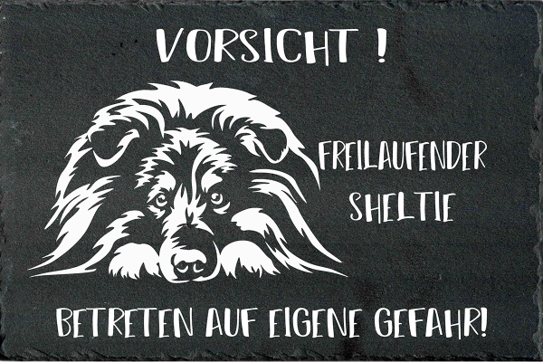 Schieferplatte Sheltie