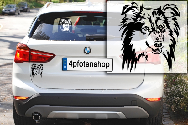 Autoaufkleber "Sheltie" Kopf