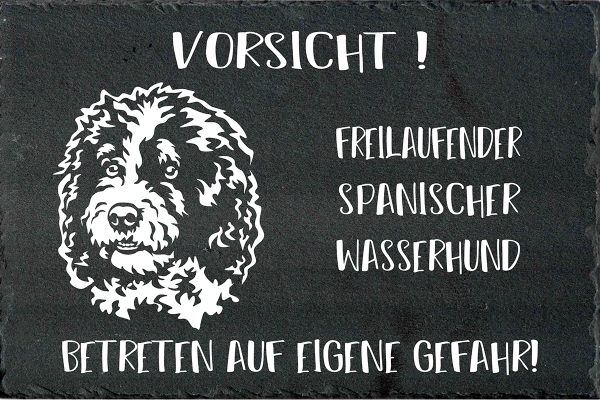 Schieferplatte Spanischer Wasserhund