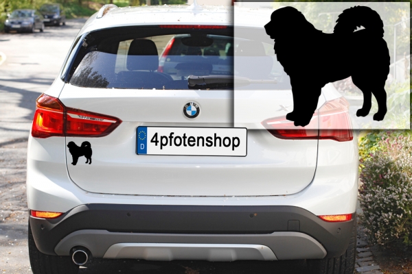 Autoaufkleber Tibetdogge stehend Silhouette