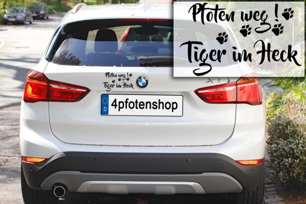 Aufkleber "Pfoten weg! Tiger im Heck"