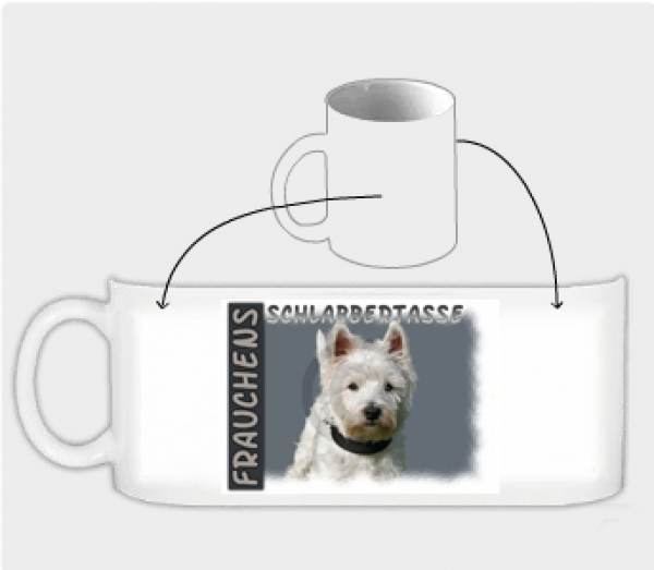 Fototasse West Highland Terrier Herrchen/Frauchen