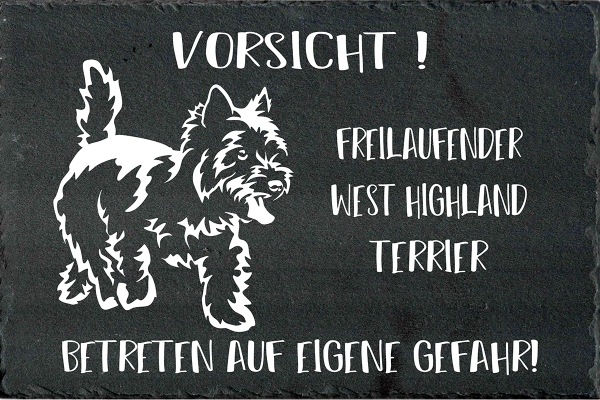 Schieferplatte West Highland Terrier