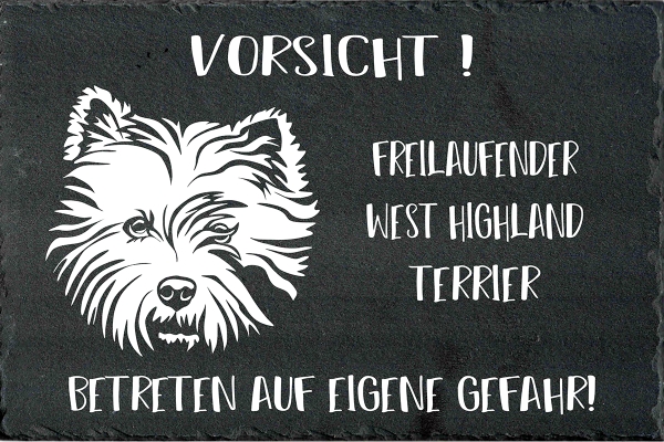 Schieferplatte West Highland Terrier