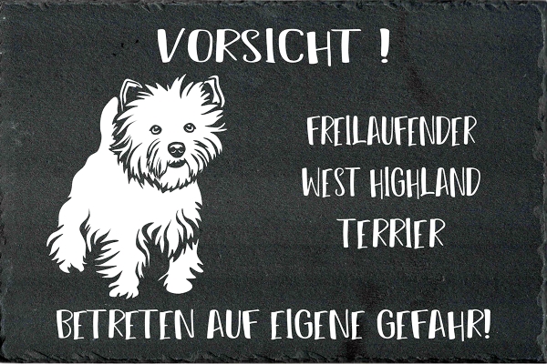 Schieferplatte West Highland Terrier