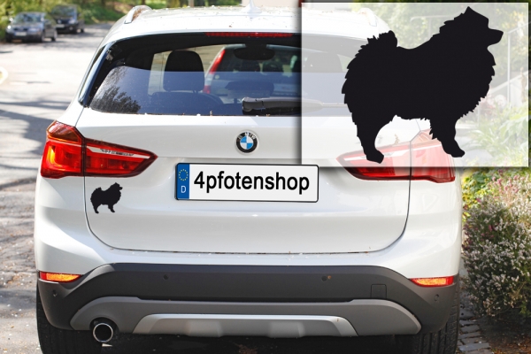 Autoaufkleber Wolfsspitz stehend Silhouette