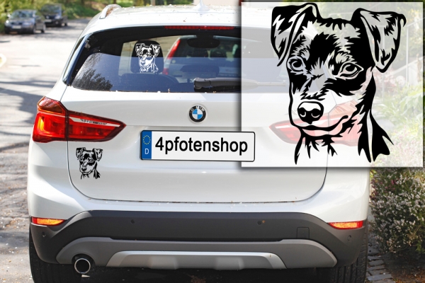 Autoaufkleber "Zwergpinscher" Kopf