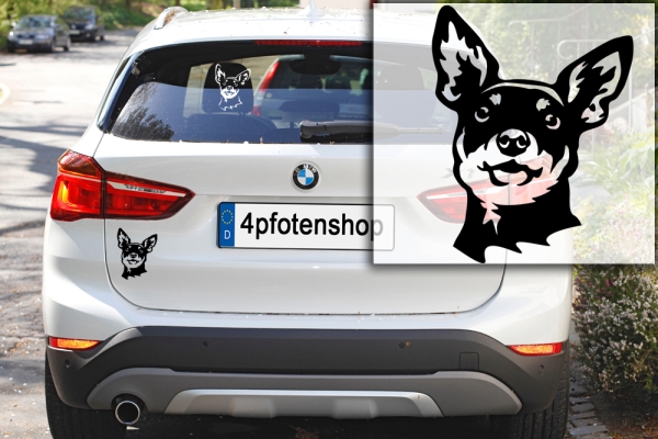 Autoaufkleber "Zwergpinscher" Kopf