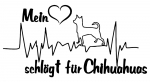 Aufkleber "Mein Herz schlägt für Chihuahuas"