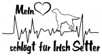 Aufkleber "Mein Herz schlägt für Irish Setter"