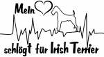 Aufkleber "Mein Herz schlägt für Irish Terrier"