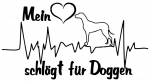 Aufkleber "Mein Herz schlägt für Doggen"