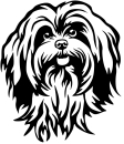 Autoaufkleber Lhasa Apso Kopf