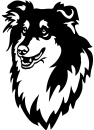 Aufkleber Collie Kopf