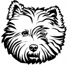 Aufkleber West Highland Terrier Kopf