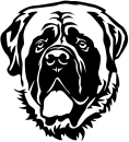 Aufkleber Englischer Mastiff Kopf