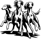 Saluki Konturenaufkleber