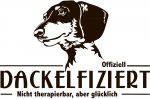 Aufkleber Dackel (Kurzhaar) "Dackelfiziert"