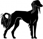 Aufkleber Saluki stehend Silhouette