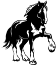 Aufkleber Pferd - Shire Horse Kontur