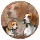 Aufkleber Beagle, rund