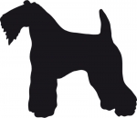 Autoaufkleber Kerry Blue Terrier stehend Silhouette