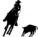 Aufkleber Westernreiten - Pferdesport  (Cutting)