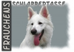 Fototasse Schweizer Schäferhund (Berger Blanc Suisse) Herrchen/Frauchen