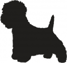 Autoaufkleber West Highland White Terrier stehend Silhouette